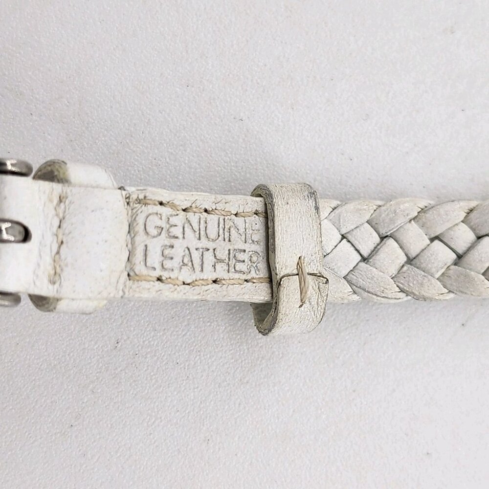 LACOSTE Stainless Steel Wristwatch White Braided‎ Genuine Leather Band Working - Picture 12 of 13